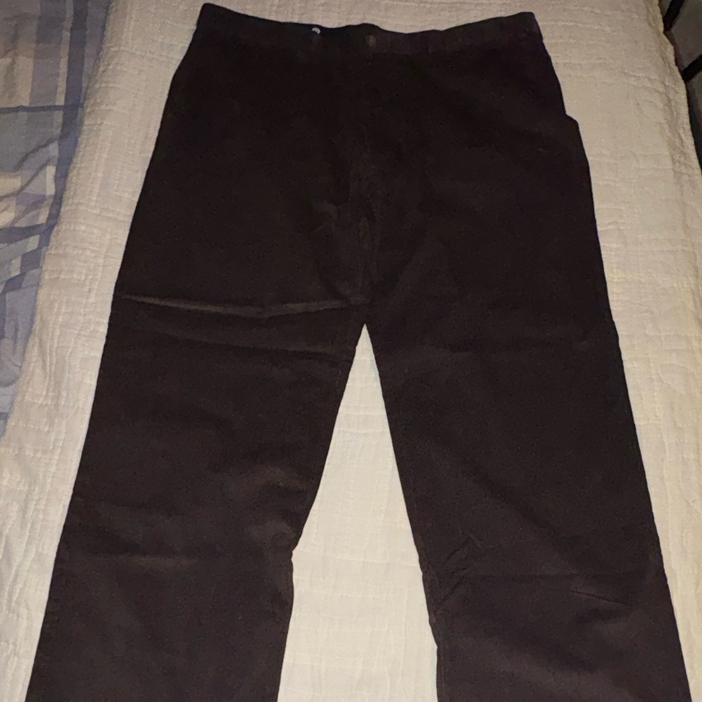 Haggar Men's 40x29 Dark Brown Corduroy Pants